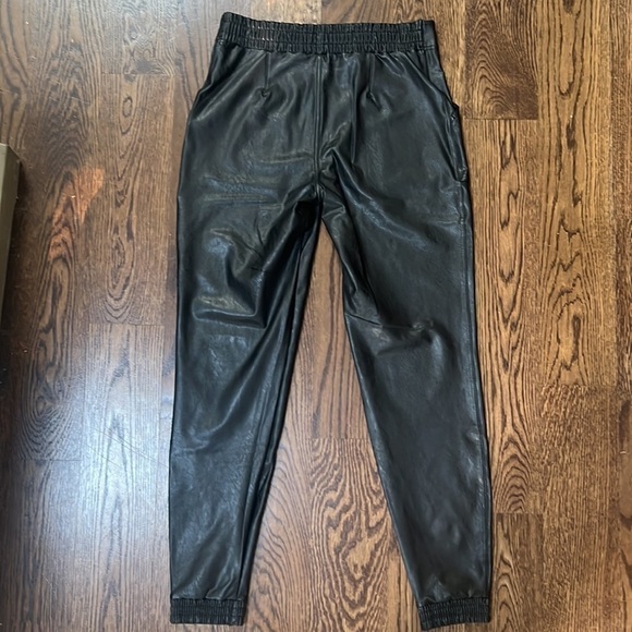 Spanx Black Faux Leather Joggers Pants XS - Picture 3 of 5